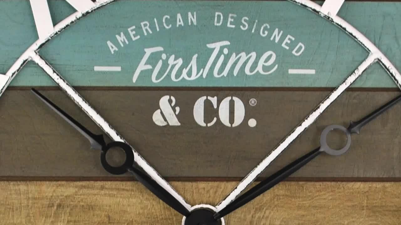 FirsTime & Co. Multicolor Shabby Pallet Wall Clock, Farmhouse