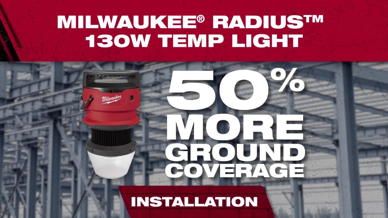 Milwaukee Radius LED 70-Watt Temporary Site Light Model #2155-AC 7700 Lumens NIB 