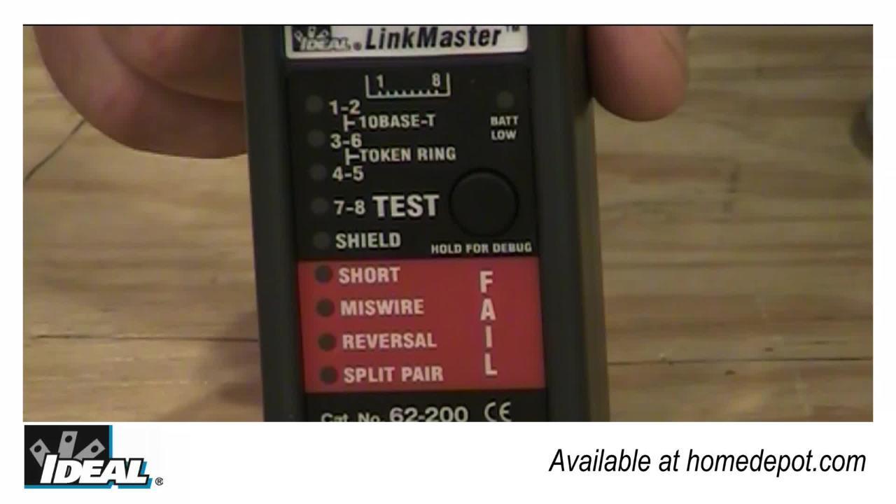 Ideal Linkmaster 62-200 Cable Tester for sale online 