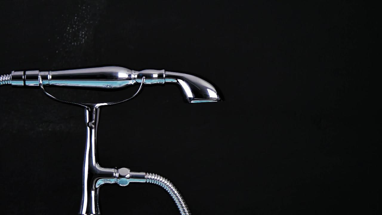 AKDY 40-in Chrome 3-Handle Residential Freestanding Bathtub Faucet with Hand Shower AKDY 40-in Chrome 3-Handle Residential Freestanding Bathtub Faucet with Hand Shower