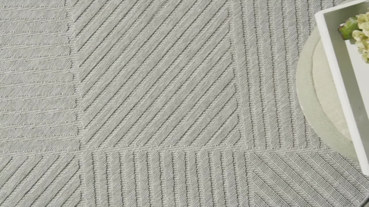 Home Decorators Collection Palamos Light Gray 8 ft. x 10 ft. Geometric ...