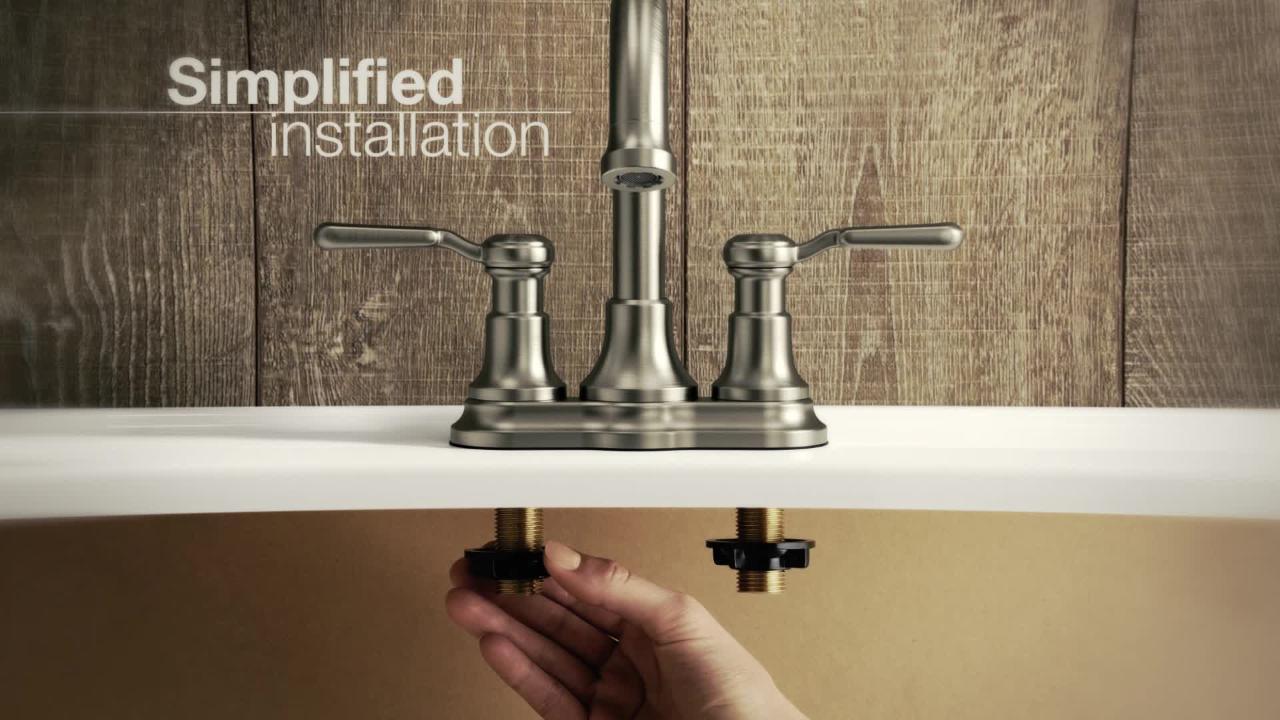 KOHLER Worth 4 in. Centerset 2-Handle Bathroom Faucet in Oil