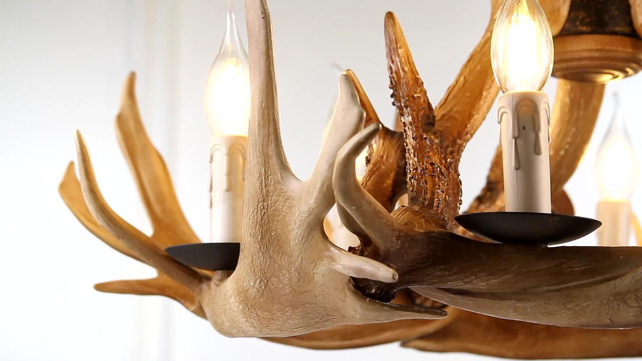 Moose six antler deals chandelier