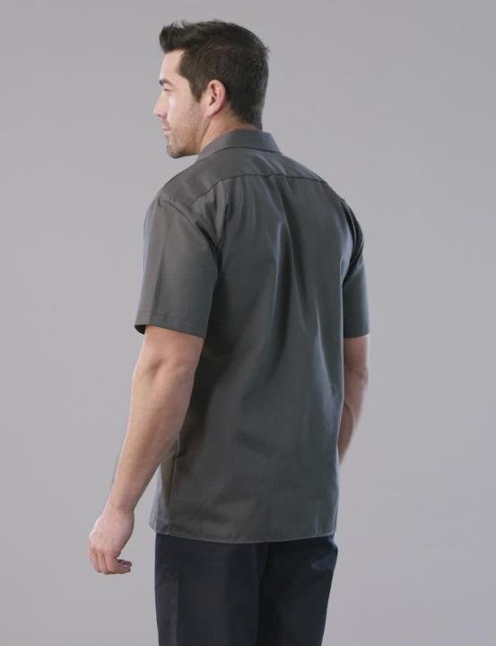 DieHard Men's Short Sleeve Work Twill Shirt - Resists Stains, Available In Black, Navy, Grey