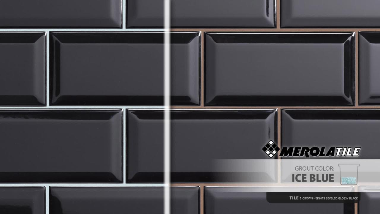 Merola Tile Take Home Tile Sample - Crown Heights Beveled Glossy Black 6  in. x 3 in. Ceramic Wall S1WEB3CHBGB