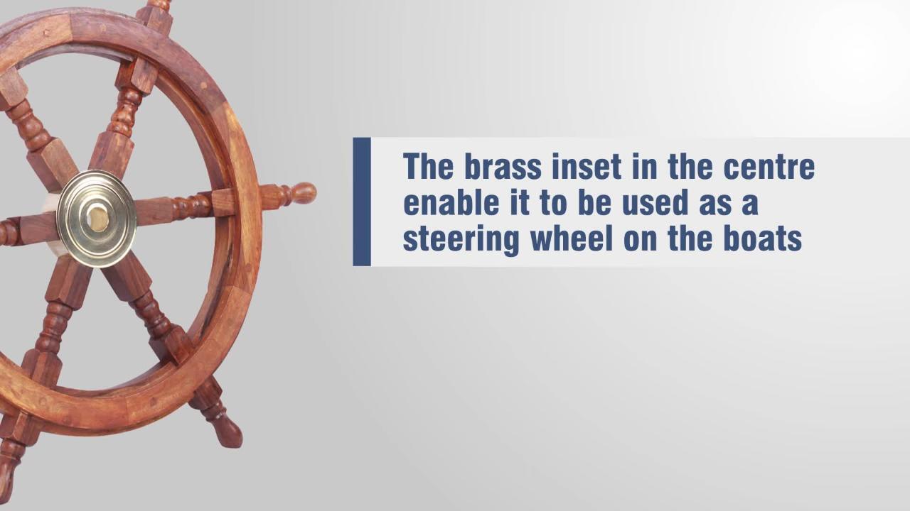 24'' Brass Spike Wheel Wooden Ship Wheel Boat Steering Wheel Lot of 5 Piece 