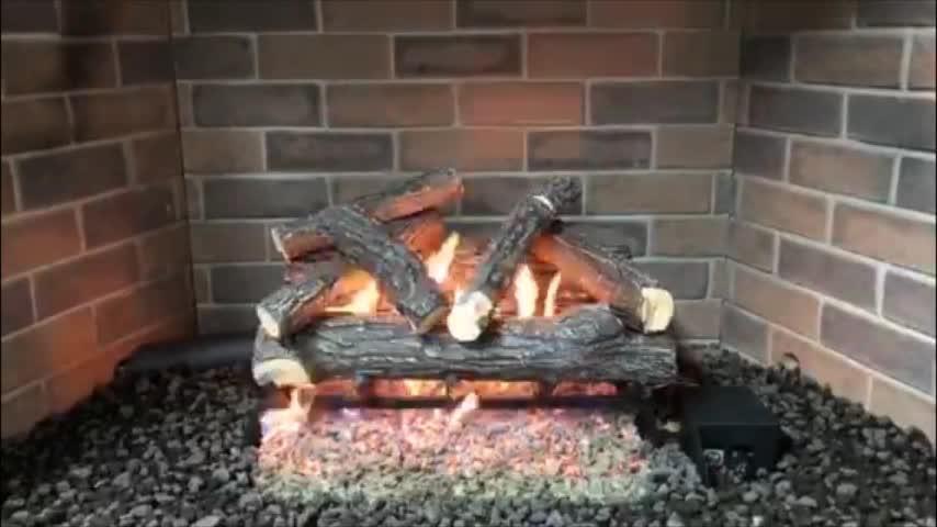 Dundee Oak 24 in. Vented Natural Gas Fireplace Log Set with Complete Kit Manual Match Lit