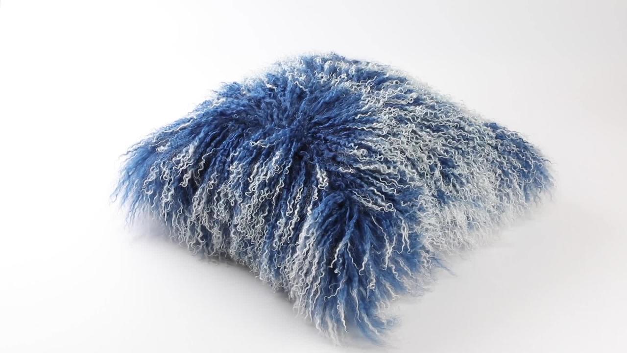 blue mongolian pillow