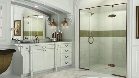 Classic 47 in. x 70 in. Semi-Frameless Sliding Shower Door in Brushed Nickel