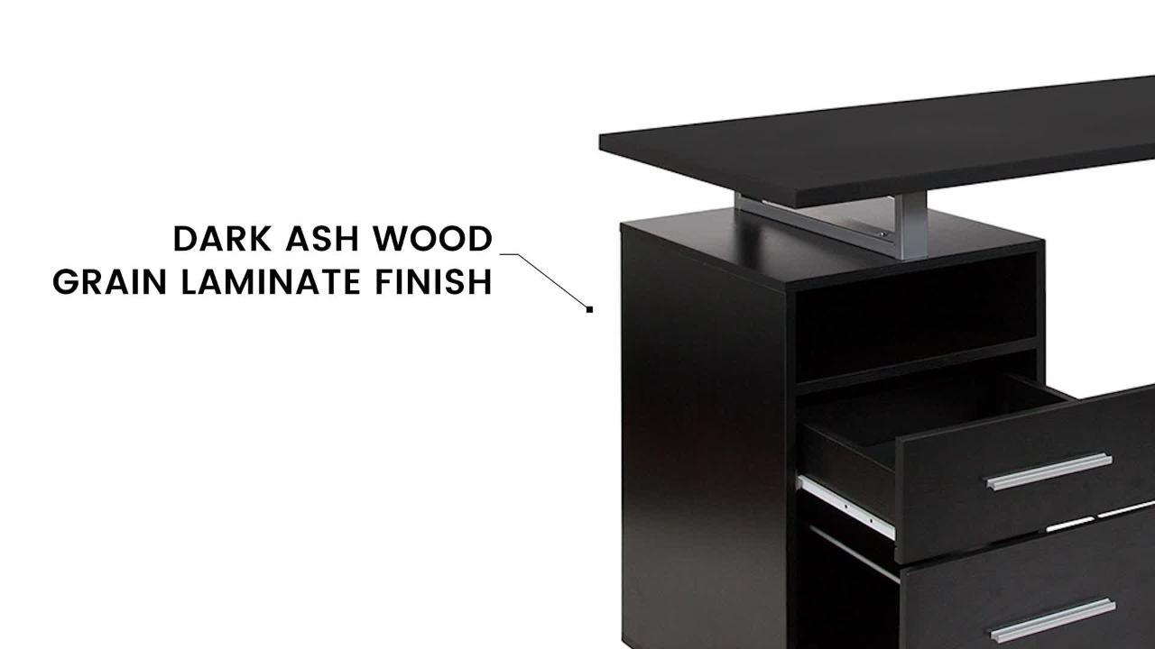 Insignia - Computer Desk with Drawer – 47 Wide - Dark Oak