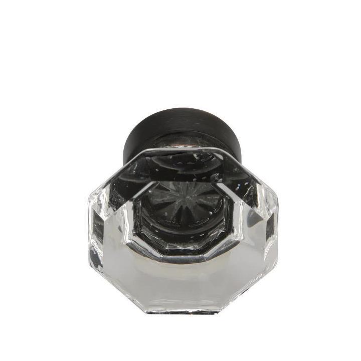 Clear Glass Octagon 1-5/16" Oil Rubbed Bronze Cabinet Hardware Knob Pull 