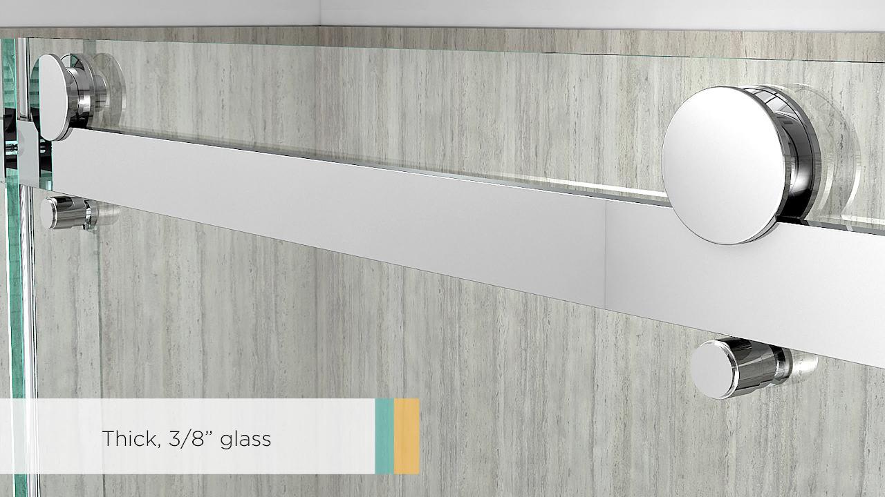 American Standard Passage 57.8 in. W x 72 in. H Sliding Frameless Shower Door in Silver with Clear Glass American Standard Passage 57.8 in. W x 72 in. H Sliding Frameless Shower Door in Silver with Clear Glass