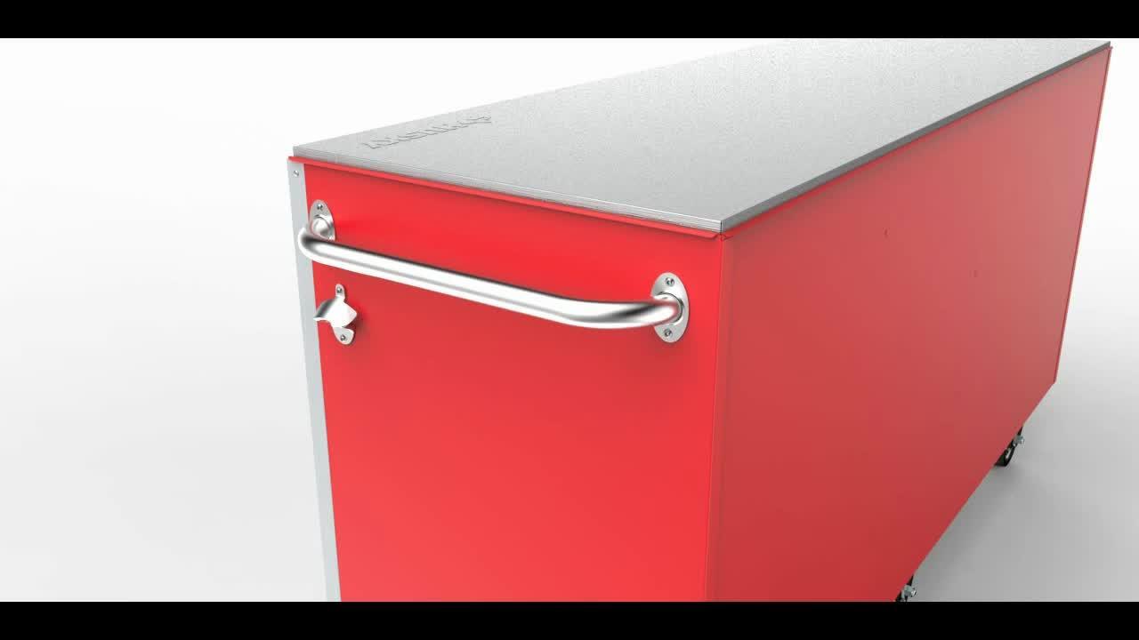 Heavy-Duty 72 in. W x 24 in. D 15-Drawer Tool Chest Mobile Workbench with Stainless Steel Top and Dual Locks in Red