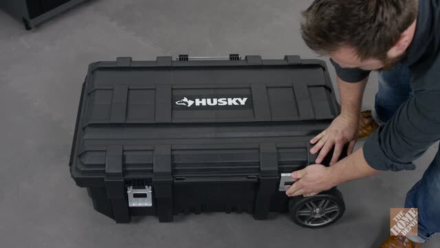 Husky 23 in. 25 Gal. Black Rolling Toolbox with Keyed Lock 206318