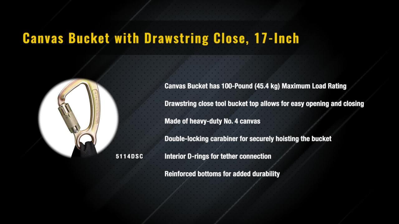 Canvas Bucket with Closing Top, 17-Inch Canvas Bucket with Closing Top, 17-Inch