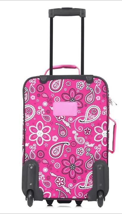 Rockland Carry-On Tote Bag-Color:Pink Bandana,Size:19 inch