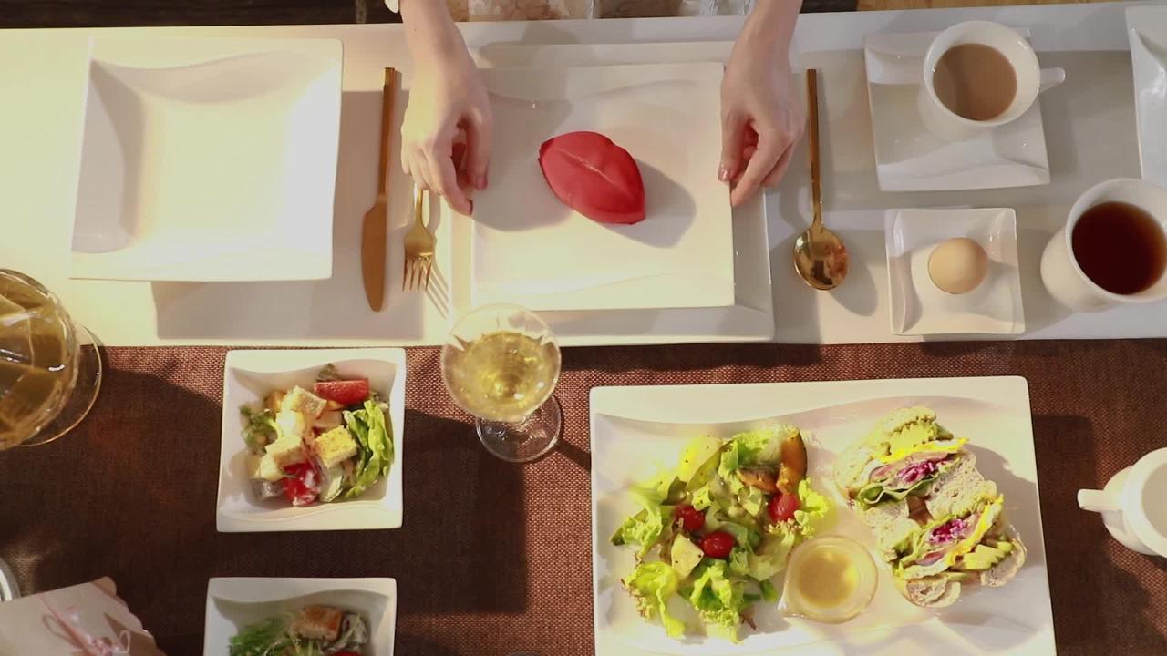8 Inch Salad/Dessert Ceramic Plate Set White Round Porcelain Set of 6 