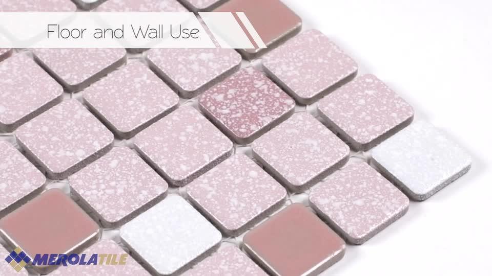 Merola Tile Crystalline Square Pink 11-3/4 in. x 11-3/4 in