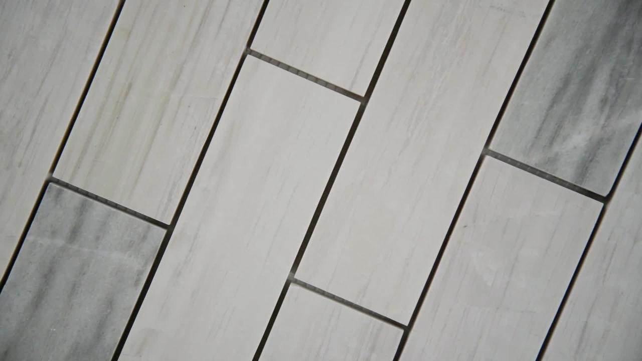 Angora Subway 12 in. x 12 in. Polished Marble Mes-Mounted Mosaic Floor and Wall Tile (0.97 sq. ft./Each) Angora Subway 12 in. x 12 in. Polished Marble Mes-Mounted Mosaic Floor and Wall Tile (0.97 sq. ft./Each)