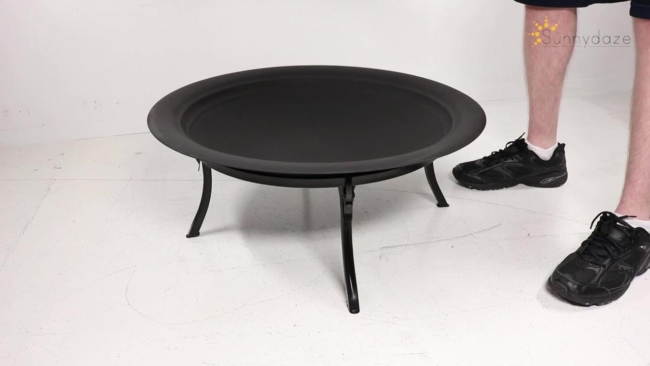 Sunnydaze 29 in. x 24 in. Steel Portable Folding Wood