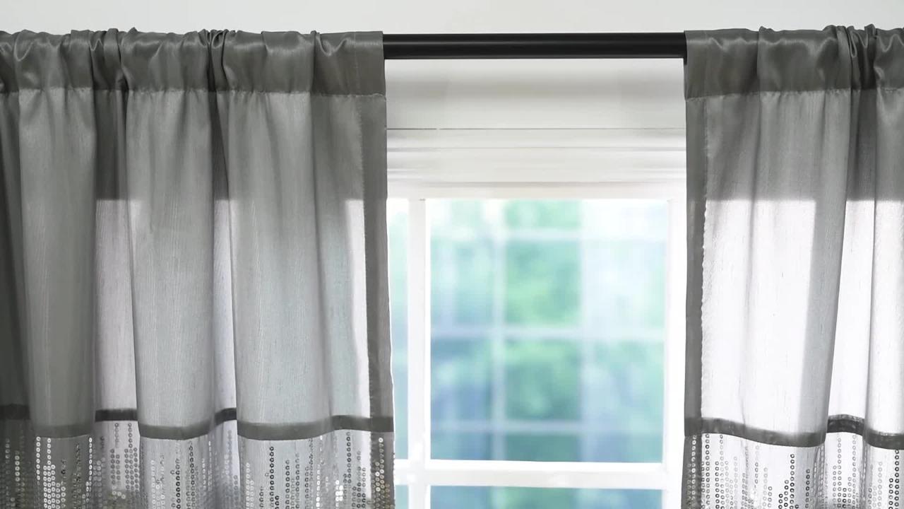 Night Sky Window Curtain Panel Black/Grey Single 42X95