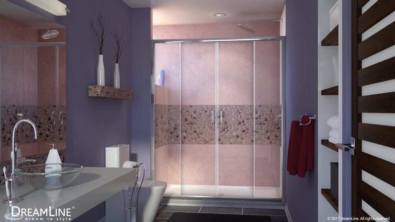 DreamLine Visions 56 in. to 60 in. W x 72 in. H Sliding Semi
