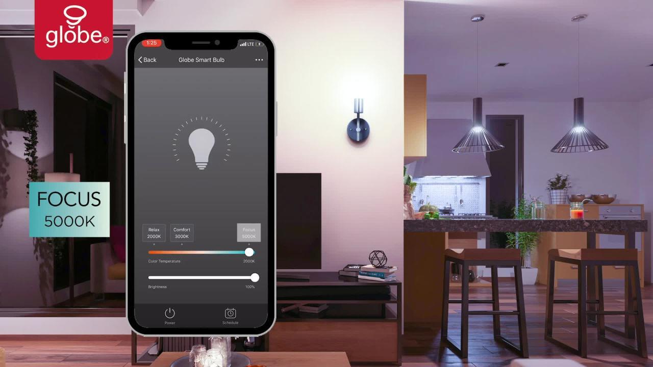 Globe Electric 40-Watt Equivalent Wi-Fi Smart B11 Vintage Edison Filament Tunable White LED Light Bulb