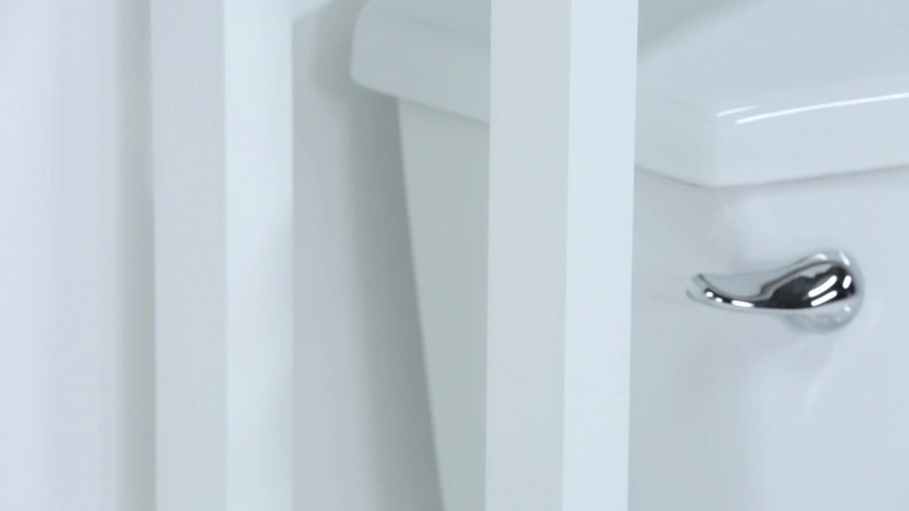 Simpli Home Acadian 23.6-in x 28-in x 10-in White Soft Close Bathroom Wall Cabinet
