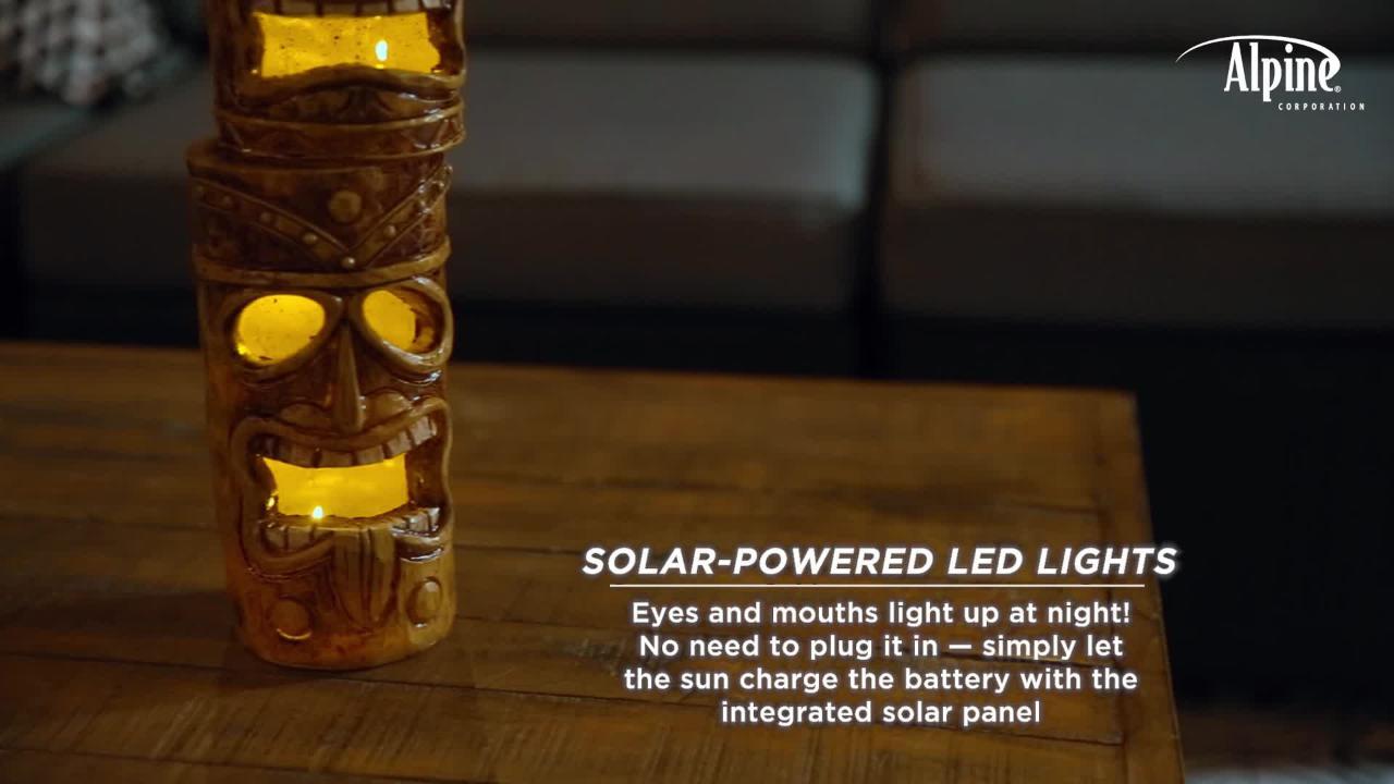 Solar powered 2024 tiki statue