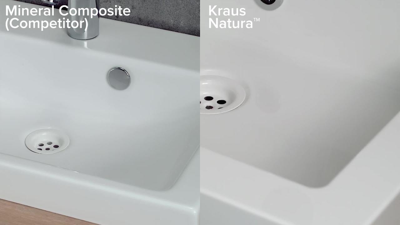 KRAUS Natura Rectangle Solid Surface Vessel Sink in White KRAUS Natura Rectangle Solid Surface Vessel Sink in White