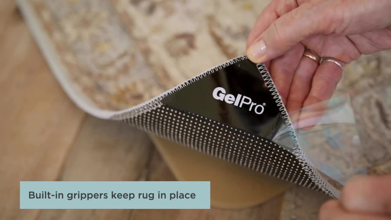 GelPro Nevermove Machine-Washable Jordan Accent Rug Grey Linen