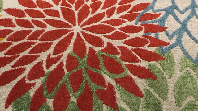 8' X 11' Red/Multicolor Floral Indoor Outdoor Area Rug 8' X 11' Red/Multicolor Floral Indoor Outdoor Area Rug