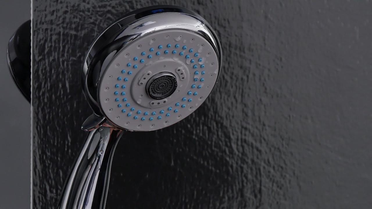 52 in. 8-Jet Shower Panel System in Mirror Silver Tempered Glass with Rainfall Shower Head LED Display Handshower