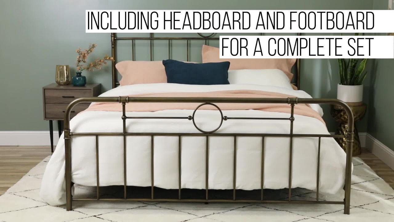 Weathered Nickel Finish Spindle Bed Frame Headboard Footboard Bedroom Furniture 