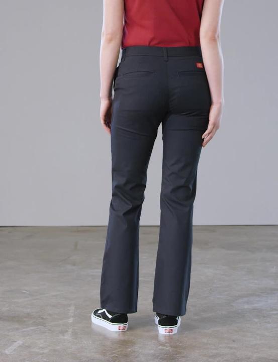 Dickies Womens Flat Front Stretch Twill Pant Slim Fit Bootcut
