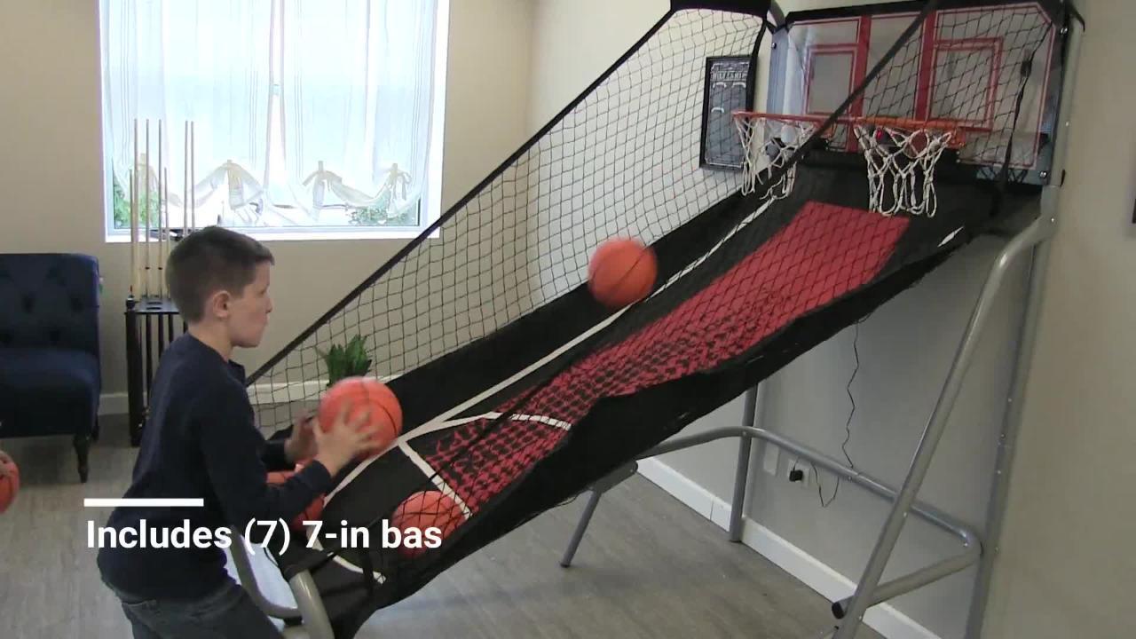 Lancaster Sports EZ-Fold 2 Player Indoor Arcade Dual Basketball Hoop Shot  Game for sale online