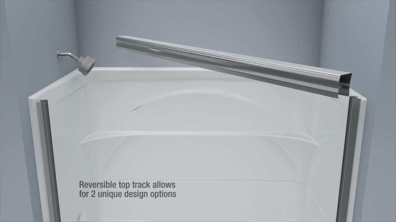 Everly 60 in. x 58-1/8 in. Traditional Semi-Frameless Sliding Bathtub Door in Nickel and 1/4 in. (6mm) Clear Glass Everly 60 in. x 58-1/8 in. Traditional Semi-Frameless Sliding Bathtub Door in Nickel and 1/4 in. (6mm) Clear Glass