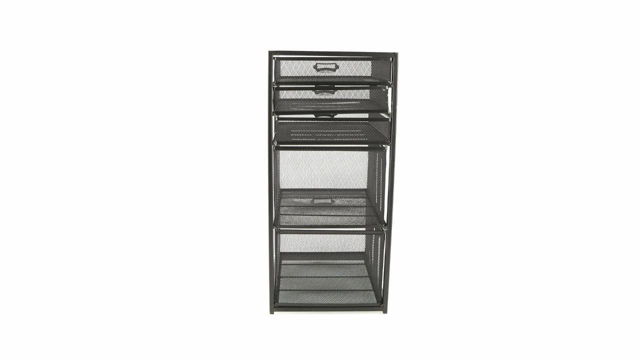 Network Collection, 4-Tier Cabinet with Removable Drawers, File Storage,  Desktop and Supply Organizer, Metal, Black 4TMCA-BLK - The Home Depot