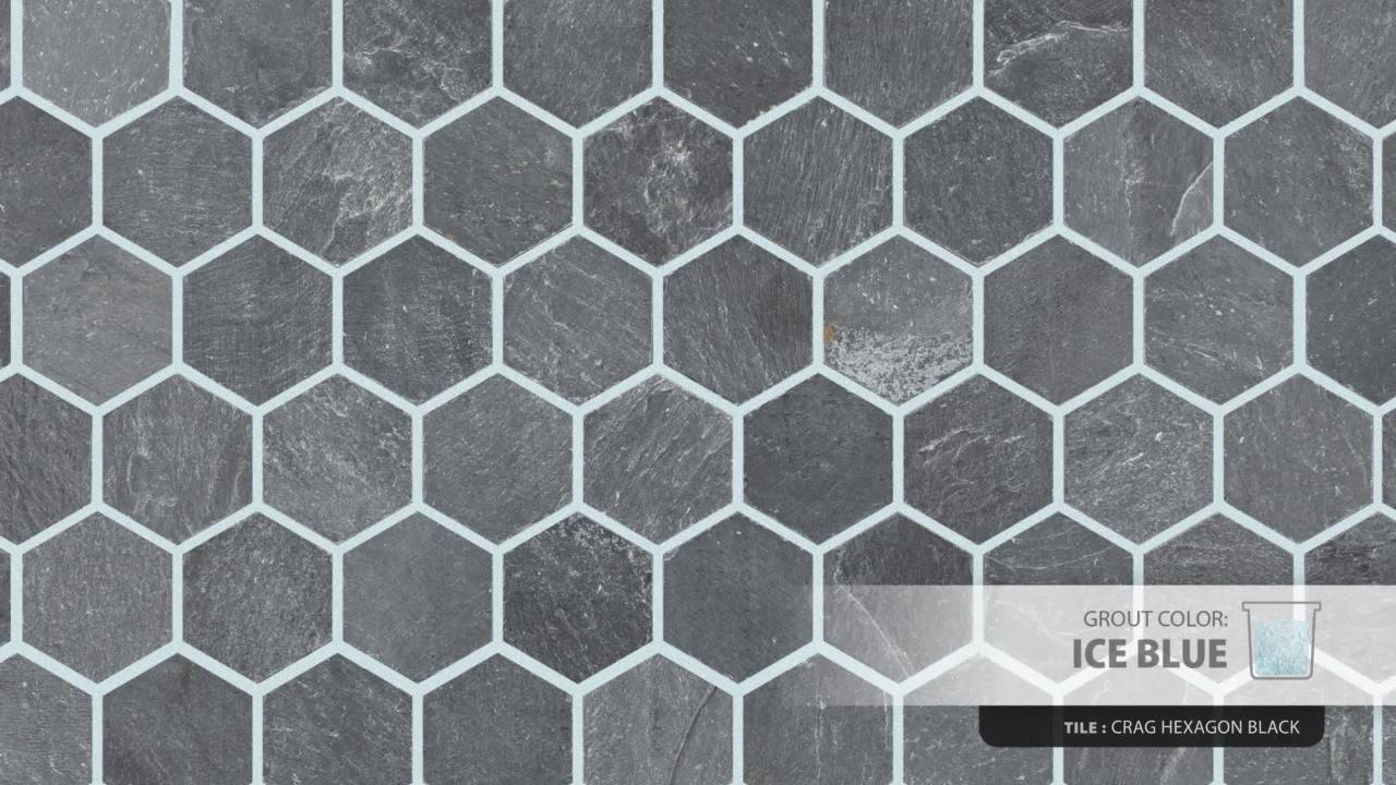 Merola Tile Crag Hexagon Black 11-1/8 in. x 11-1/8 in. x 8 mm Slate Mosaic Tile Merola Tile Crag Hexagon Black 11-1/8 in. x 11-1/8 in. x 8 mm Slate Mosaic Tile