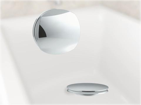 KOHLER PureFlo Rotary Turn Bath Drain Trim, Polished Chrome
