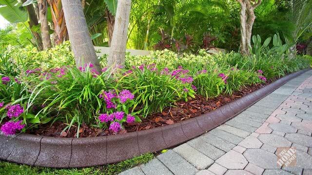 4' Gray Rubber Curb Landscape Edging at Menards®