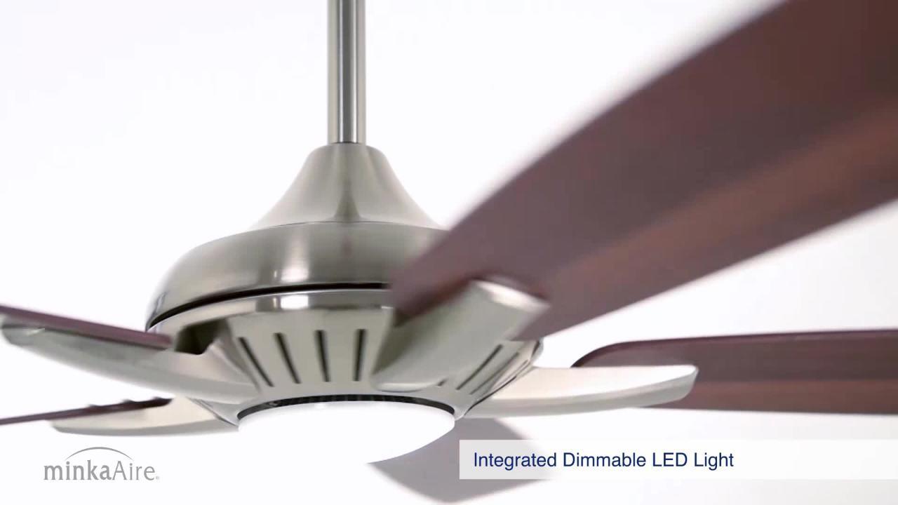 minkaAire Dyno LED シーリングファン MINKA-AIRE Dyno 52 in. Integrated LED Indoor Brushed Nickel