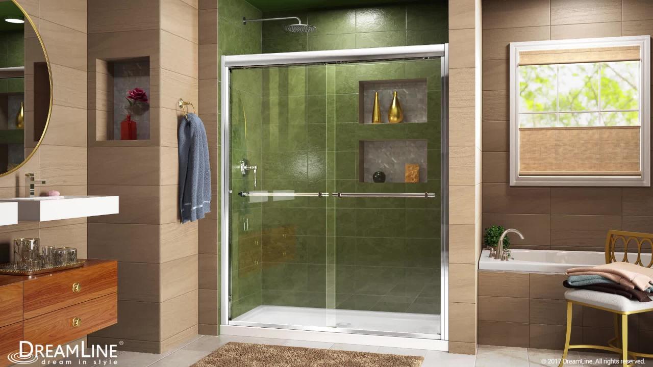Duet 56 to 60 in. x 72 in. Semi-Frameless Bypass Sliding Shower Door in Brushed Nickel