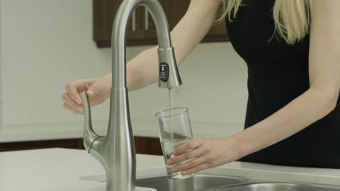 Clarify Single-Handle Pull-Down Sprayer Kitchen Faucet with GE Filtration System in Stainless Steel Clarify Single-Handle Pull-Down Sprayer Kitchen Faucet with GE Filtration System in Stainless Steel