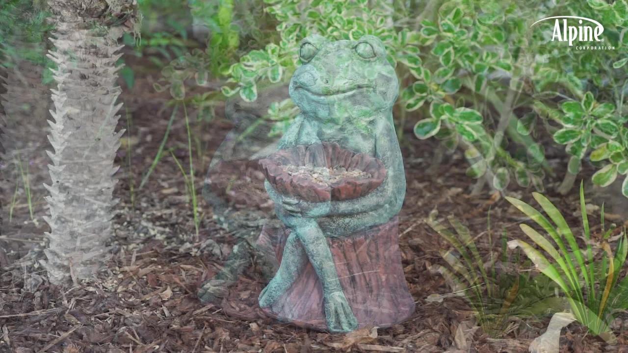 Alpine Corporation 16 in. Tall Indoor/Outdoor Frog with Alpine Corporation 16 in. Tall Indoor/Outdoor Frog with