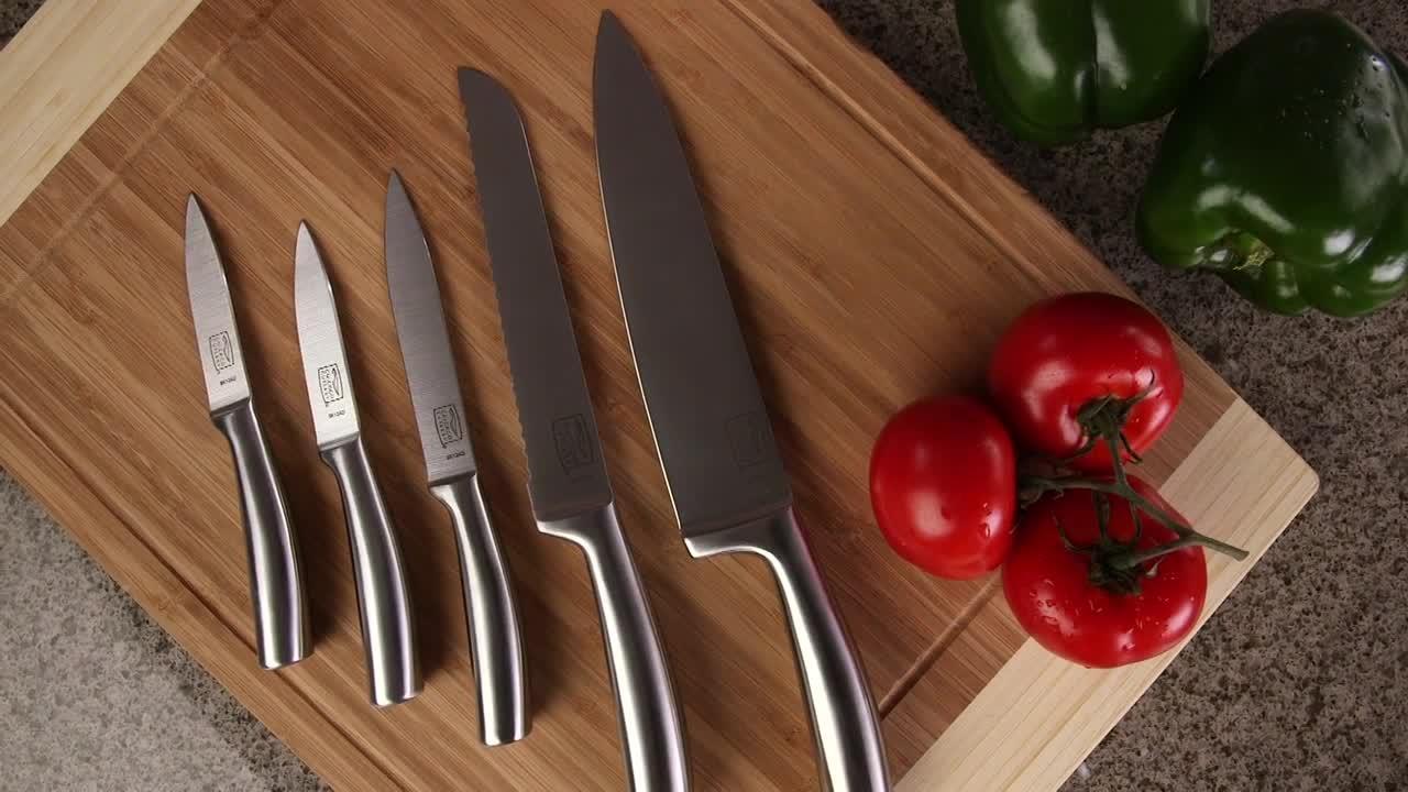 Chicago Cutlery Avondale 16-Piece Kitchen Knife Set with Wood Block 