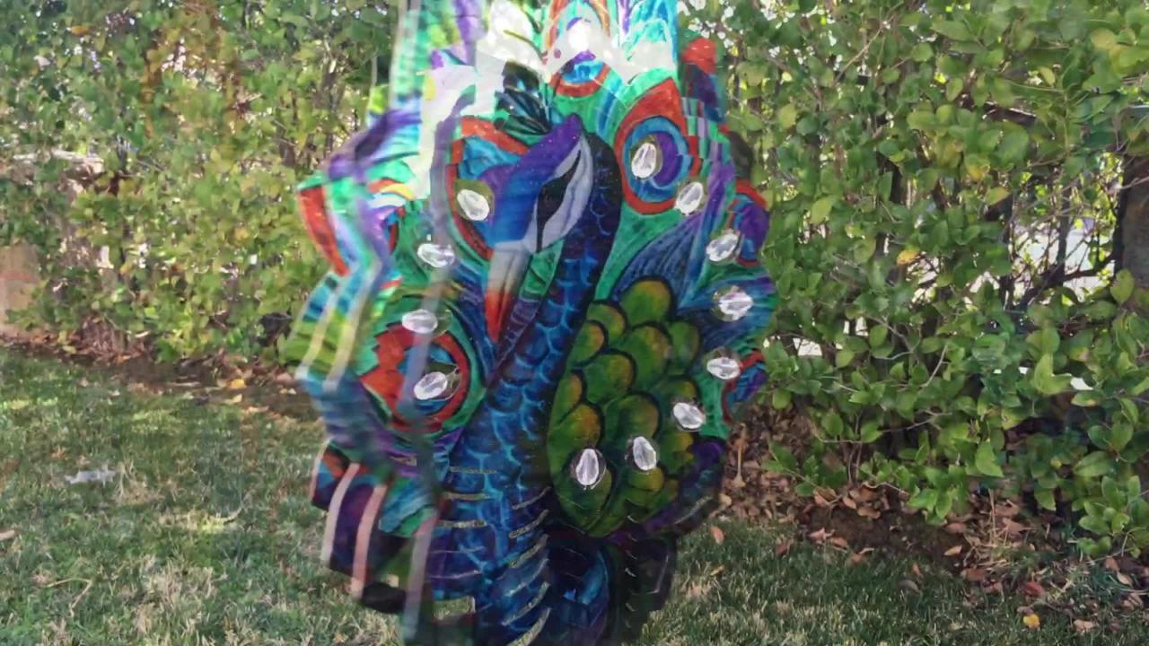 Best as Kinetic Art Yard Decorations 26 L x 26 W x 7 Exhart Red Mandala Wind Spinner Garden Stake Mandala Art Garden Windmill Stake in Red Geometric Pattern 3D Design with Laser Cut Metal Blades