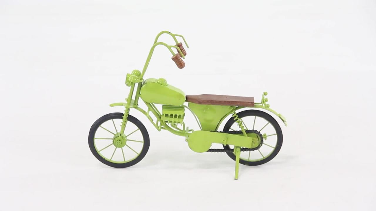 Metal Wood Green Bicycle Iron 