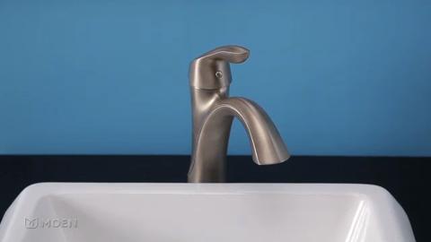 MOEN Voss Single Hole Single Handle High-Arc Bathroom Faucet in Chrome