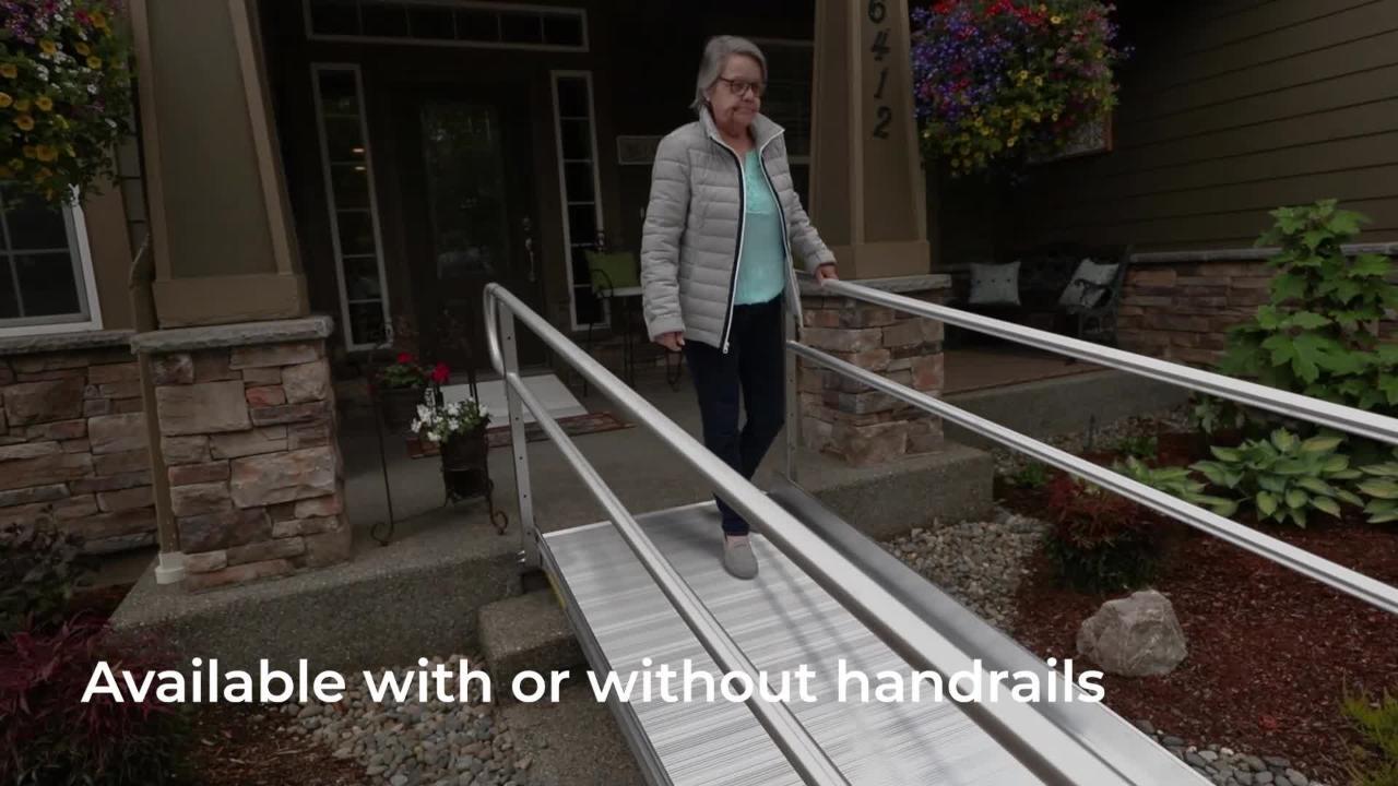 8 x 32 Portable Solid Wheelchair Threshold Ramp for Front Door Home Transition